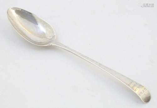 A Geo III Channel Islands silver spoon by Jacques Quesnel, J...