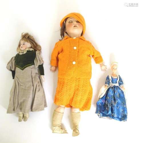 Toys: A Schoenau & Hoffmeister doll with a bisque head, ...