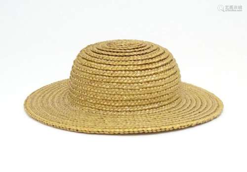 Toy : a doll s straw hat, bearing interior label: straw hat ...