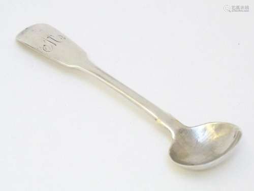A 19thC silver Fiddle pattern salt spoon hallmarked Newcastl...