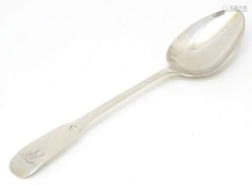 A Geo III Scottish silver Fiddle pattern teaspoon hallmarked...