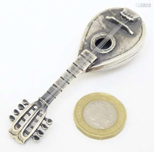 A .925 Continental silver miniature model of a mandolin / lu...