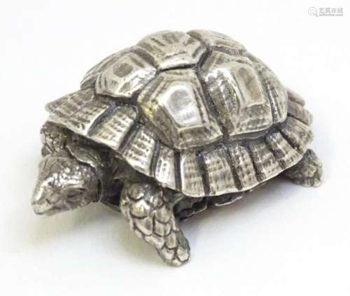 A silver model of a tortoise, marked under. Approx. 1 1/2&qu...