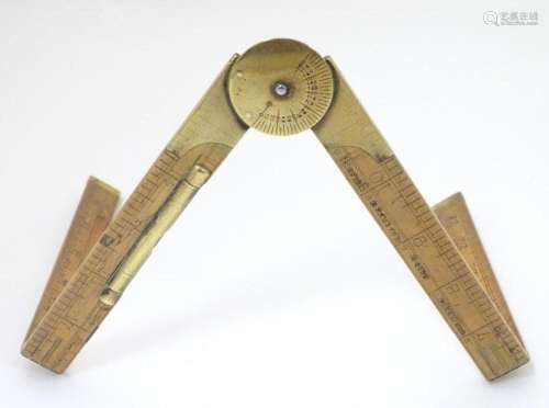Vintage Tools: A boxwood and brass mounted surveyor s rule w...