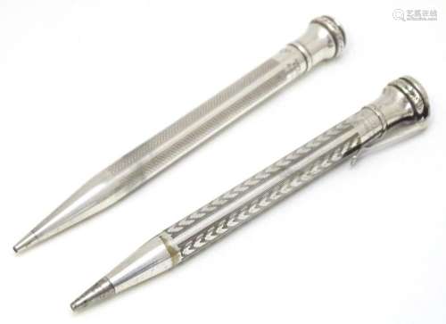 Two silver plate pencils, one titled WAHL Eversharp. Approx....