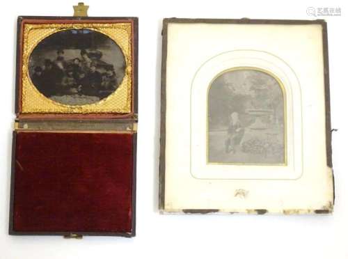 Two Victorian daguerreotype / ambrotype photographic portrai...