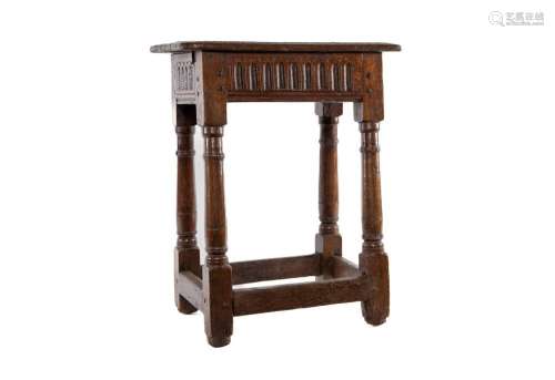 An oak joint stool, English circa 1660