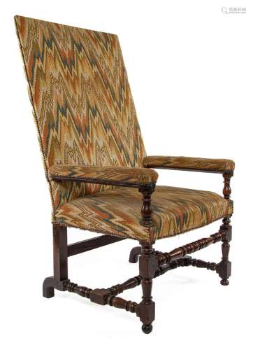 An early and large Louis XIV walnut armchair, French circa 1...