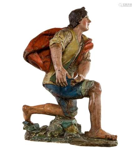 A rare and very decorative polychrome painted figure of a Ne...