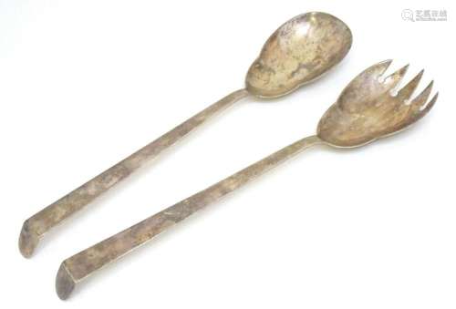Art Deco silver plate salad servers by WMF.