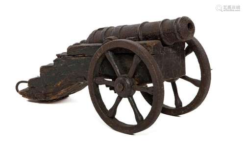 An iron signalling cannon, English 18th century,