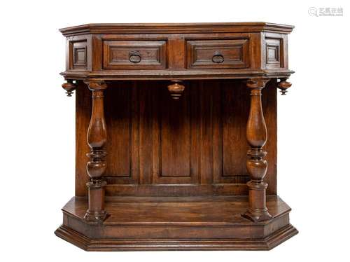 A very impressive walnut serving cabinet, called a Dressoir,...