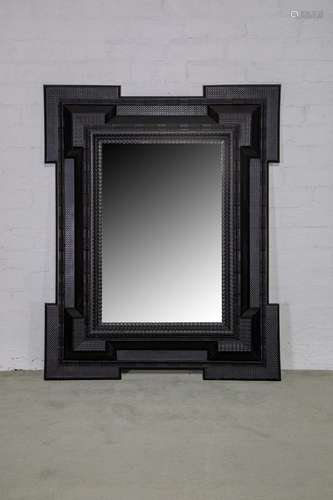 A fabulous large ebonised fruitwood mirror, Flemish 19th cen...