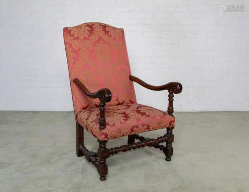 A Louis XIV period walnut armchair,French circa 1700