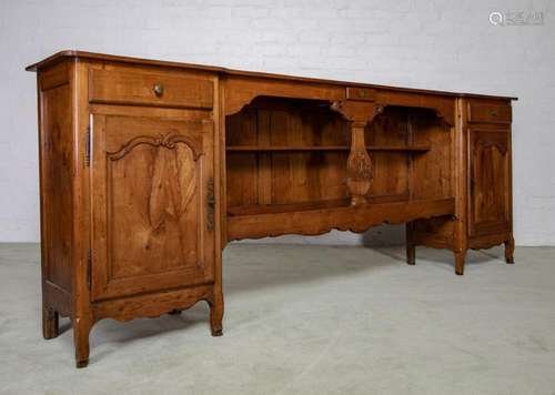 A large and unusual cherrywood farmhouse dresser, French pro...