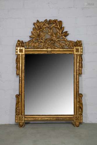 A louis XVI period giltwood mirror,French circa 1780