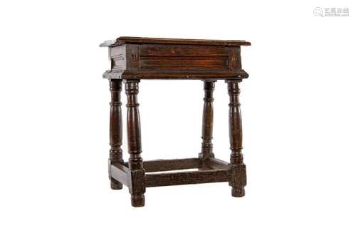 An oak joint stool, English circa 1660