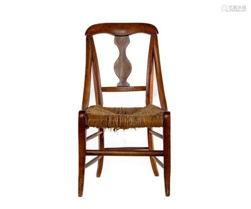 A small fruitwood childs chair,French mid 19th century