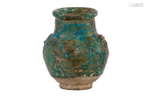 A small Kashan turquoise glazed vessel, Iraq circa 13th cent...