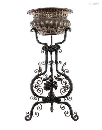 A silvered copper and wrought iron Lavabo, Spanish circa 178...