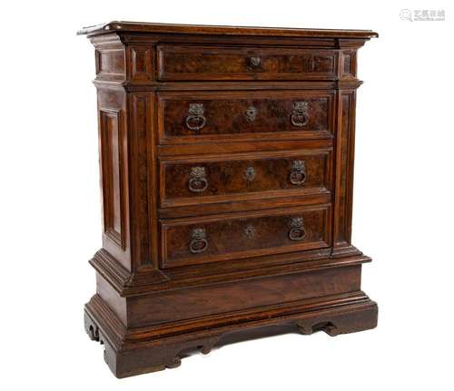 A good Tuscan dark walnut upright chest with original bronze...