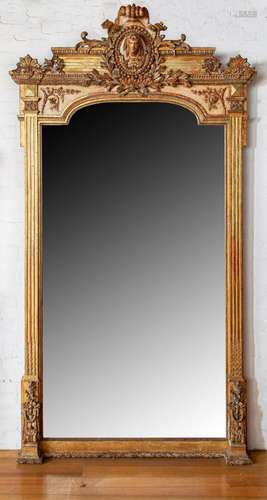 An exceptional giltwood and gesso mirror,French 19th century