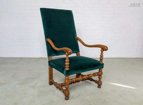 A Louis XV period walnut armchair, French circa 1700