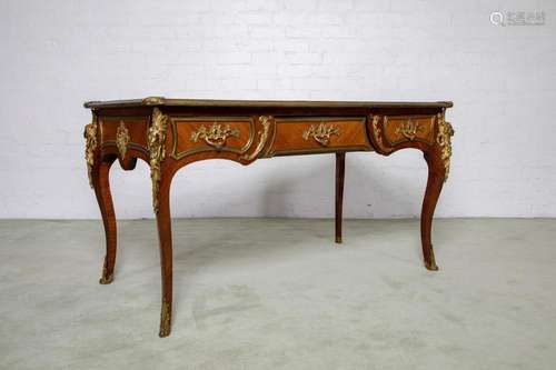 A fine Kingwood and gilt-bronze mounted bureau-plat, French ...