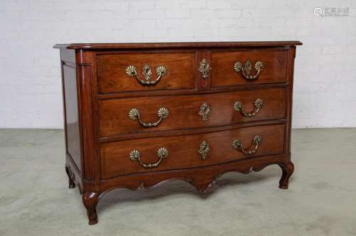 A rare and fine quality mahogany serpentine commode, Nante r...