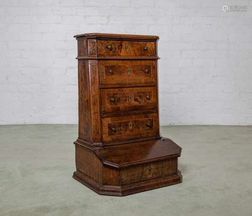 A figured walnut veneered Prie-dieu,Italian circa 1700