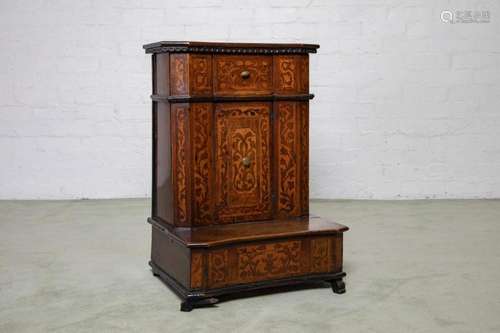 A marquetry and walnut Prie Dieu, Northern Italy circa 1680