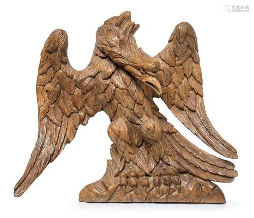 A carved oak eagle German early 18th century