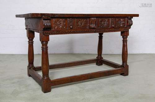 A walnut drawer-front writing table,Spanish circa 1680