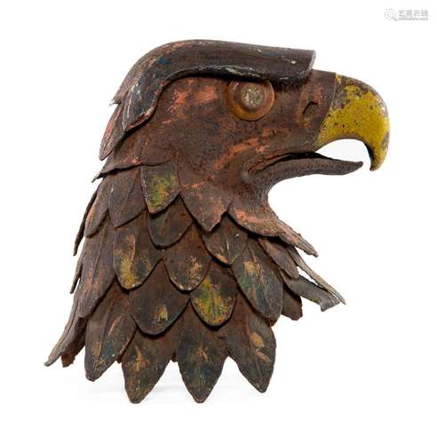 A large painted iron head of an Eagle, French early 19th cen...