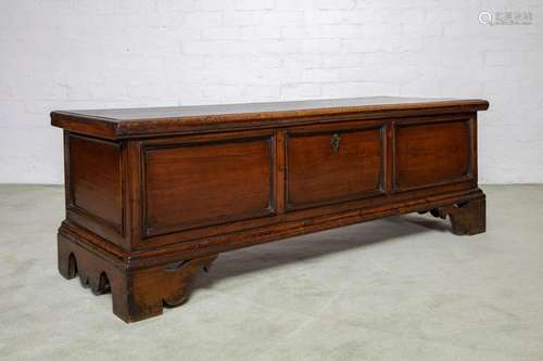 A handsome Tuscan richly patinated walnut cassone, Italian c...