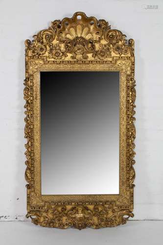 A very rare and beautiful giltwood George II wall mirror, En...