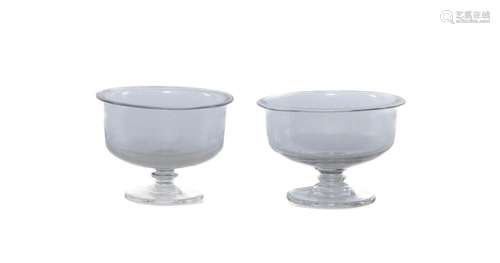 A pair of clear glass comports, French early 19th century