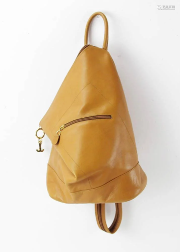 Ladies Tan Backpack Leather Bag