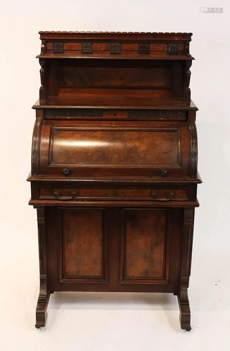 Renaissance Revival Roll-top Davenport Desk