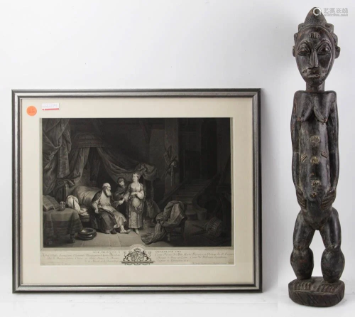 French Print and African Figure