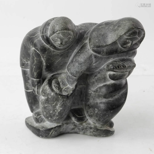 Inuit Carved Stone Eskimo Figures