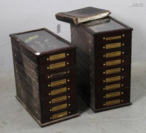 Two C1890's Mahogany Display Cabinets