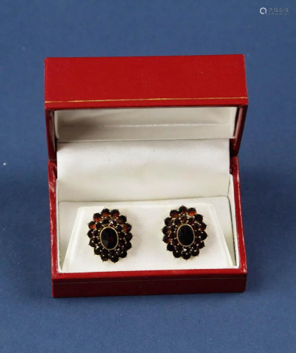 Antique Garnet Earrings and 14kt Ring