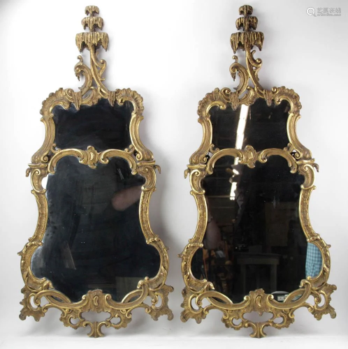 Pair of French Chippendale-style Mirrors