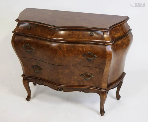 French-style Walnut Bombe Dresser