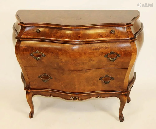 French-style Walnut Bombe Dresser