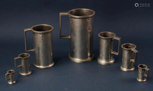 Early Pewter Measuring Cups, Madrid