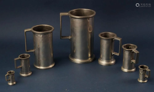 Early Pewter Measuring Cups, Madrid