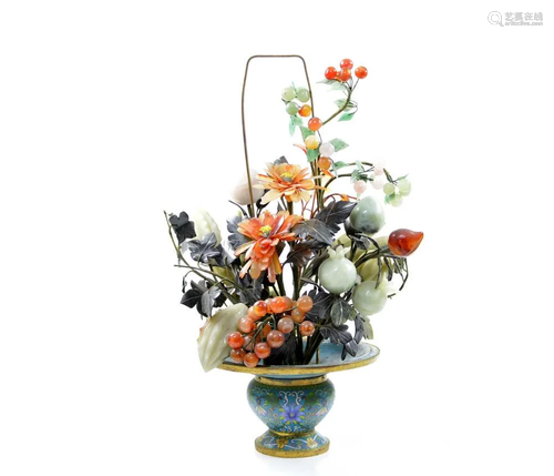 Chinese Qing Dynasty Cloisonne Flower Bouquet