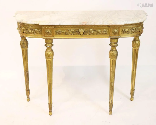 Louis XVI-style Marble Top Demilune